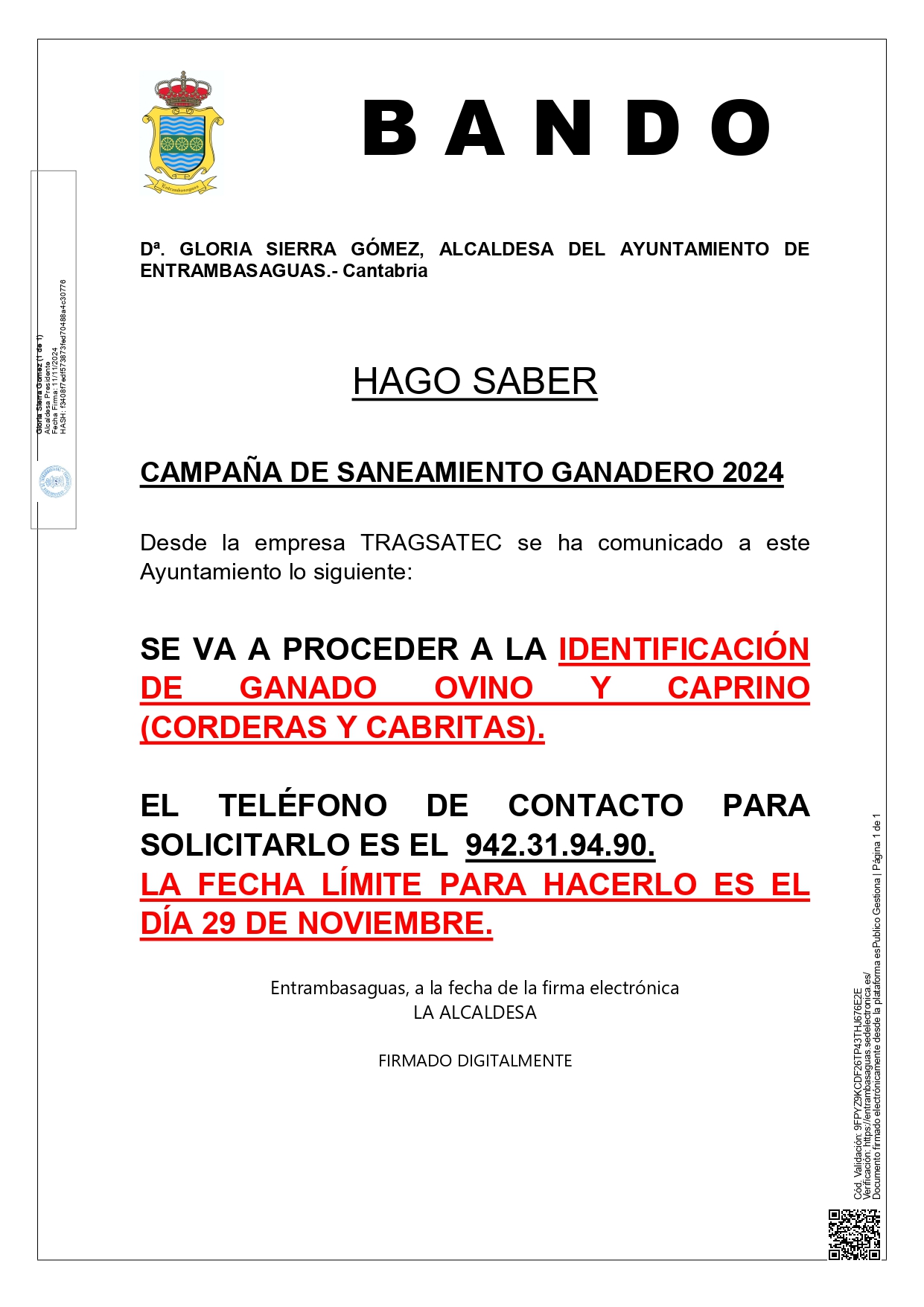 Campaña de saneamiento ganadero 2024.