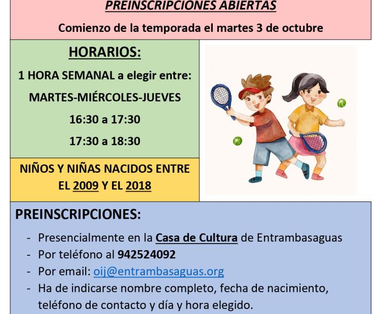 Preinscripciones abiertas Escuela Municipal de Pádel.