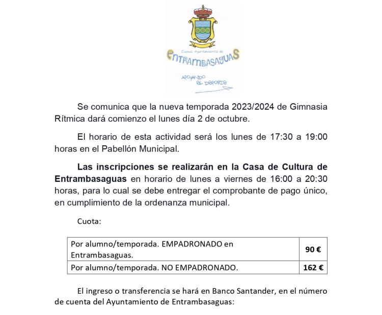 Comienzo del curso 2023/24 de la Escuela Municipal de Gimnasia Rítmica