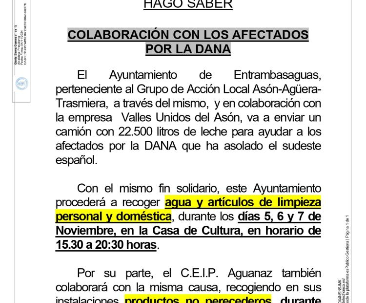 BANDO, colaboración con los afectados por la DANA.