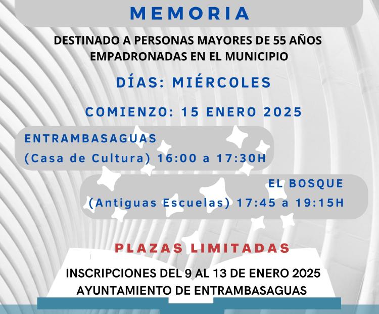 Taller de entrenamiento de la memoria.