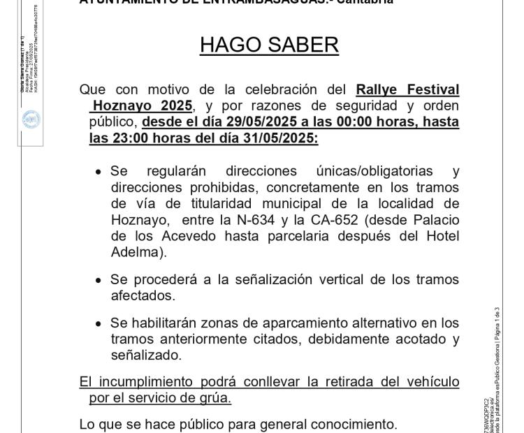 Bando, Rallye Festival Hoznayo 2025
