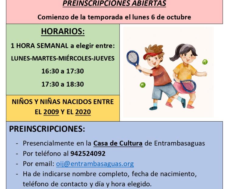 Preinscripciones abiertas Escuela Municipal de Pádel.