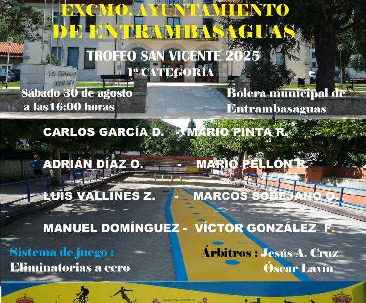 Bolos de 1ª Categoría. Trofeo San Vicente 2025.