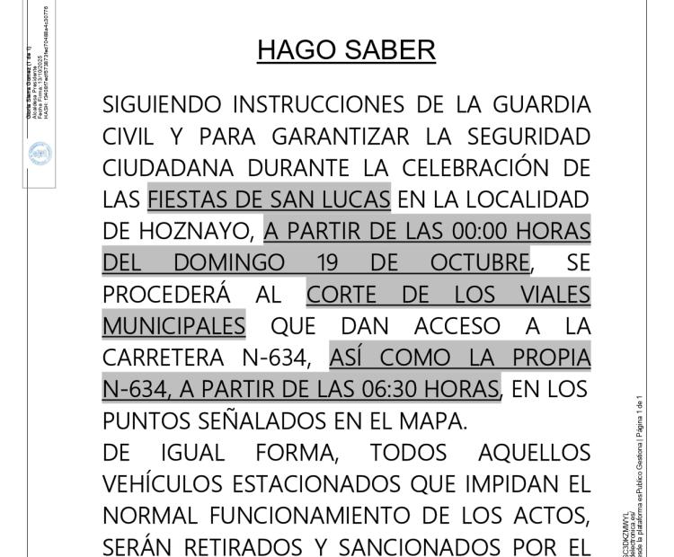 Bando, Fiesta de San Lucas en Hoznayo