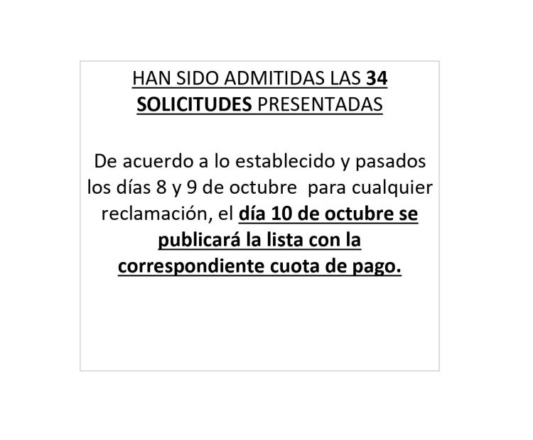 Lista provisional de admitidos, Ludoteca Halloween 2025