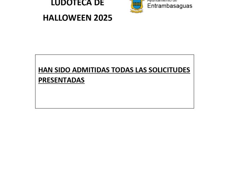 Lista definitiva de admitidos, Ludoteca Halloween 2025