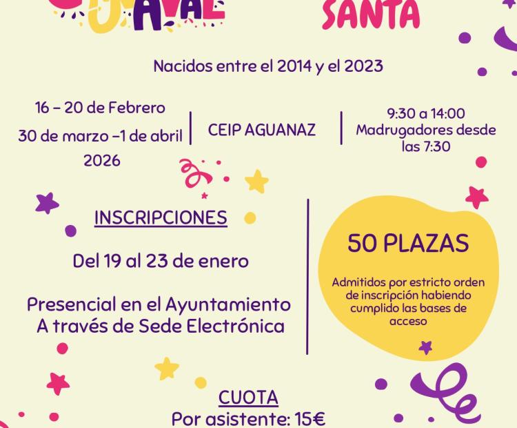 Ludoteca de Semana de Carnaval y Semana Santa